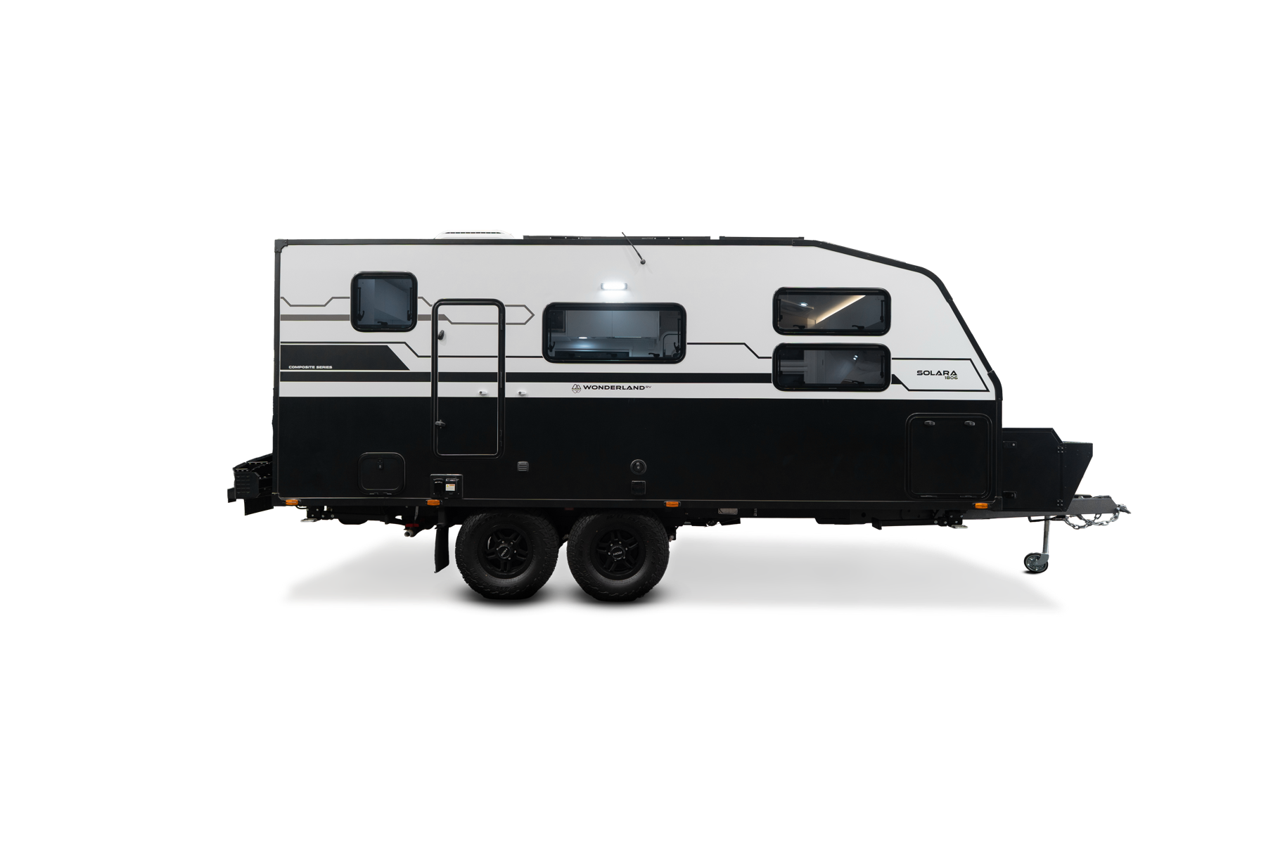 Wonderland RV Solara caravan, side view